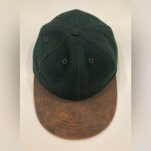 SOLD - Vintage Land’s End Wool & Leather Hat